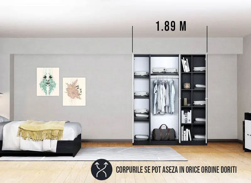 Dressing 1.89m / Dulap Dormitor Mario — imaginea 2