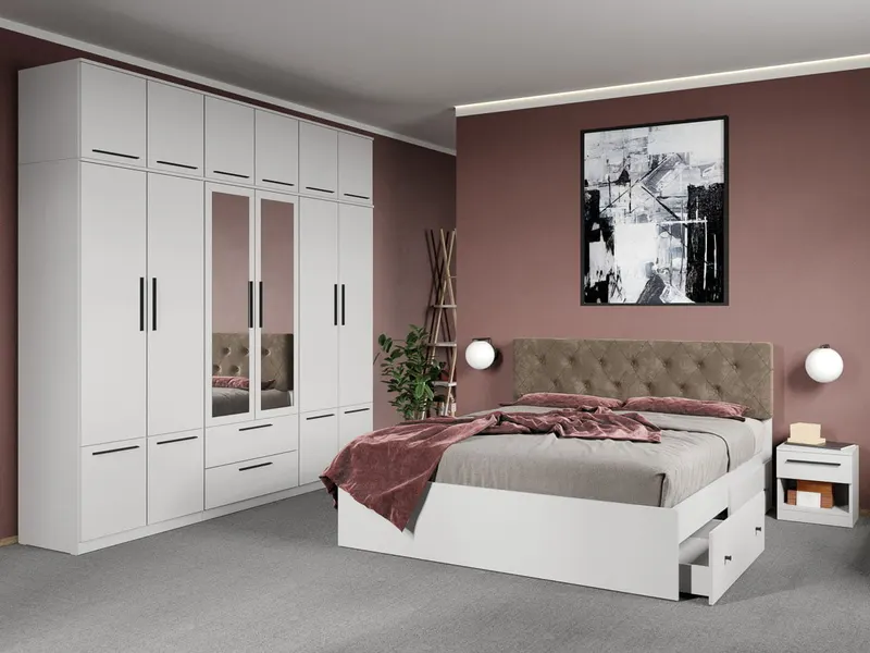 Set dormitor complet Alb - Madrid - C63