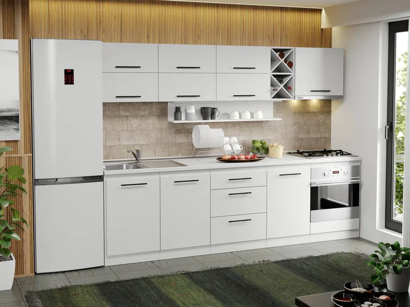 Mobila Bucatarie alba Sofi - 61 - 270 cm