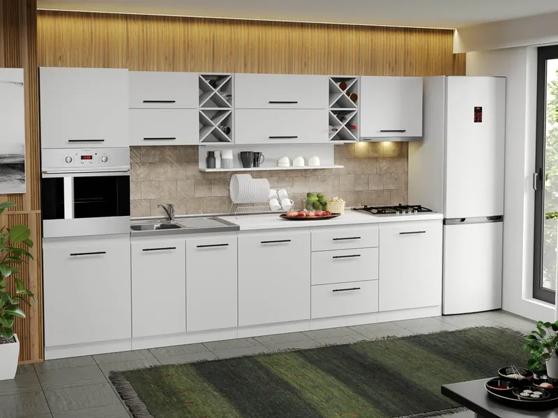 Mobila Bucatarie alba Sofi - 56 - 320 cm