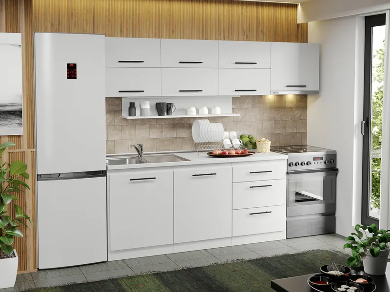 Mobila Bucatarie alba Sofi - 54 - 240 cm