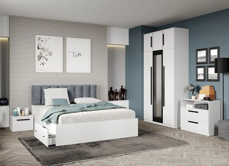 Set dormitor complet Alb - Dallas - C21