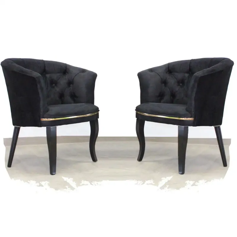 Set fotoliu Milano,negru, picioare negre,