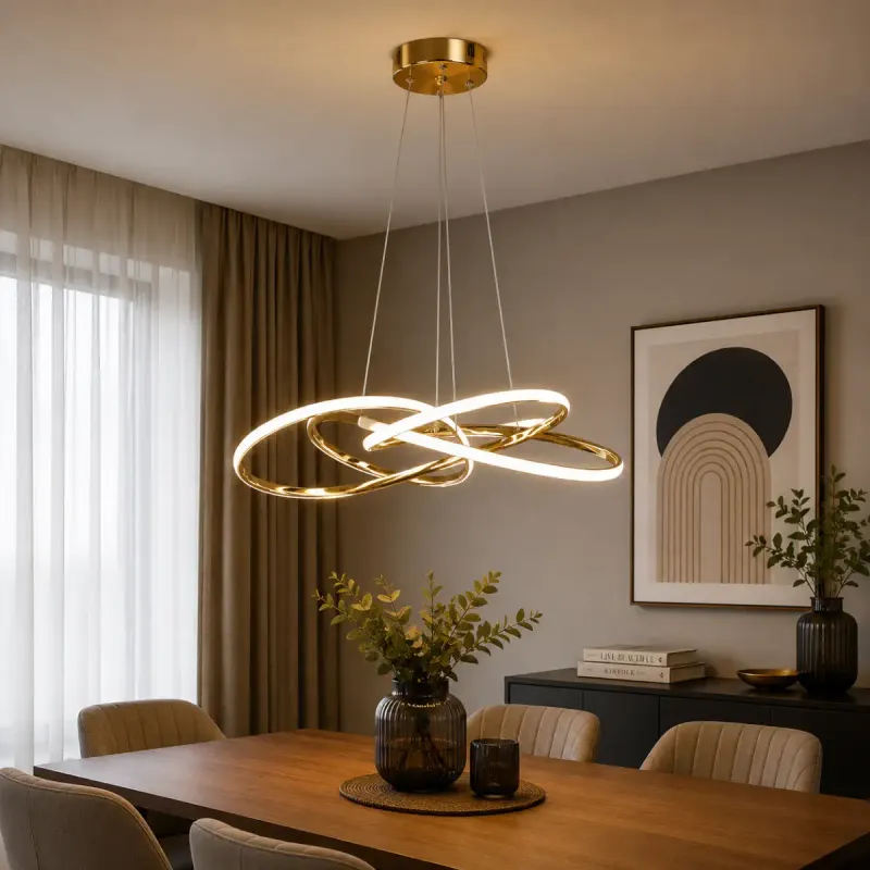 Lustra gold cu led,3 color lumina ro,lx,40024