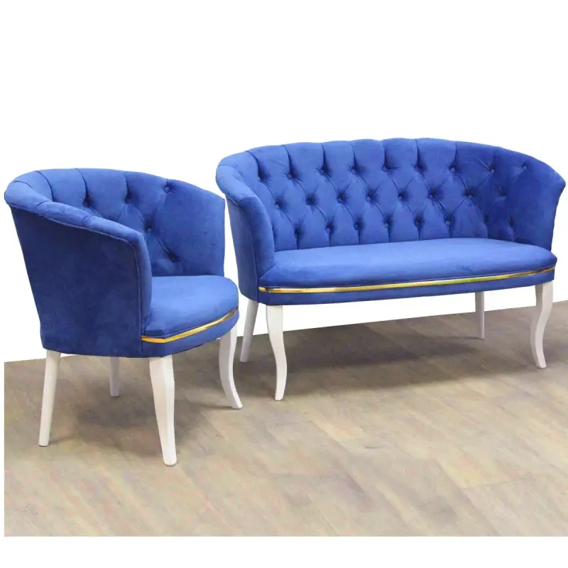Set canapea Milano Relax 2+1, textil albastru