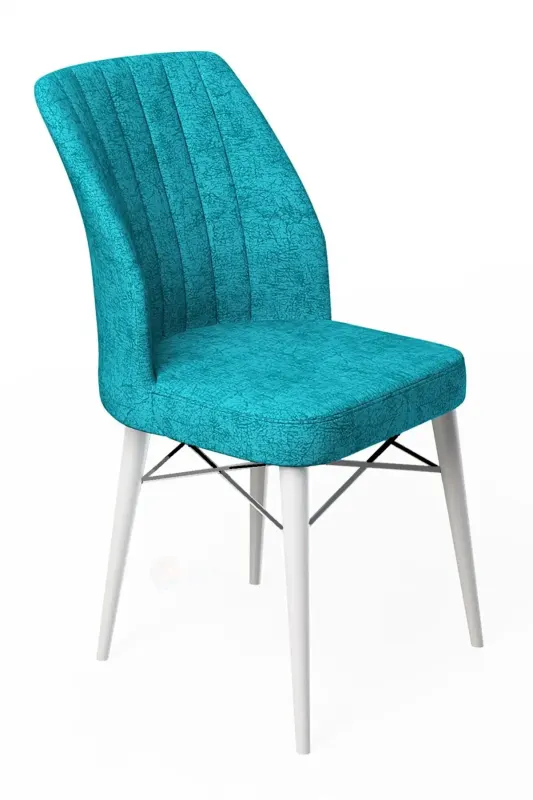 Scaun living tapitat Valentina turcoaz