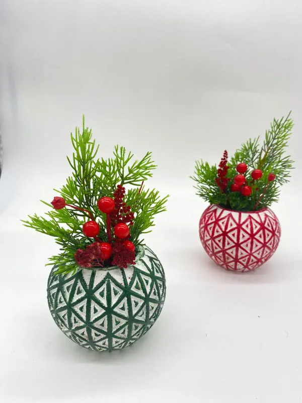 Ghiveci decorativ cu flori artificiale, seria A620,17x5.5x9 cm,30374