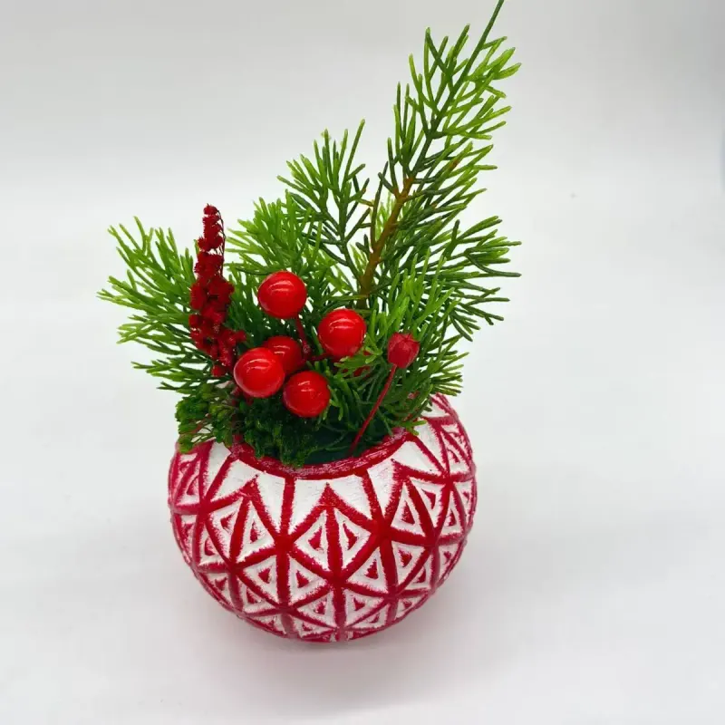 Ghiveci decorativ cu flori artificiale, seria A620,17x5.5x9 cm,30373