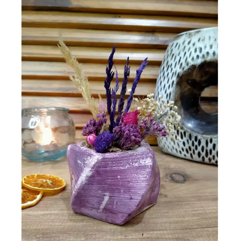 Ghiveci decorativ cu flori artificiale, seria A620,17x5.5x9 cm,30355