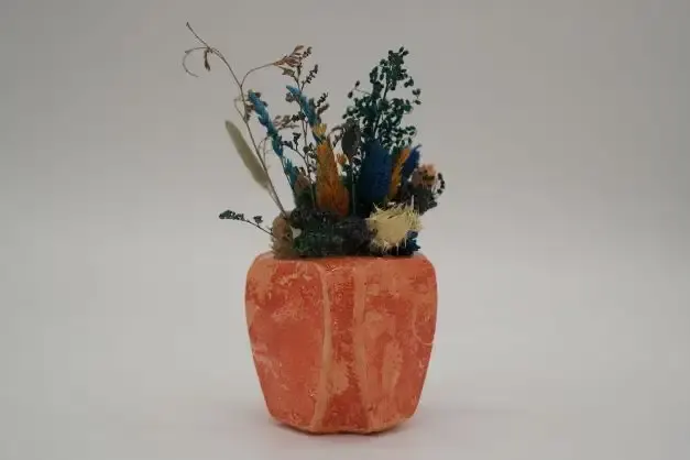 Ghiveci decorativ cu flori artificiale, seria A620,17x5.5x9 cm,30338