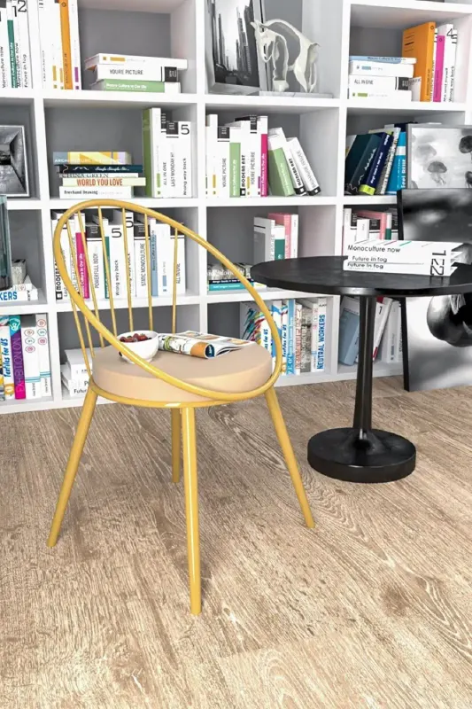 Scaun metal, Dining , auriu, 76 x 62 cm,30450