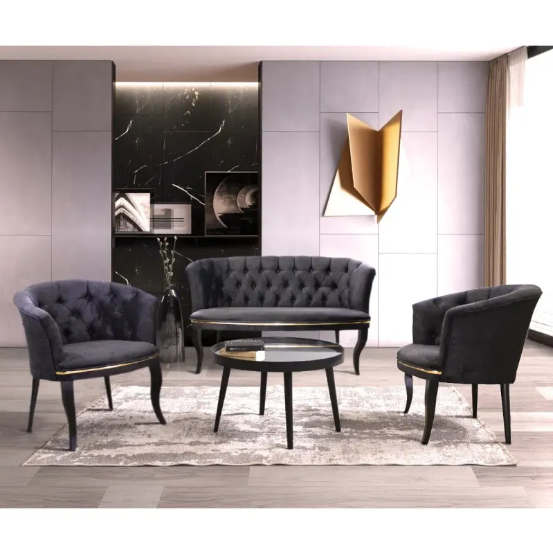 Set canapea Milano Relax textil negru