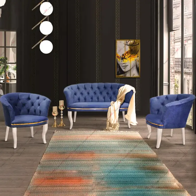 Set canapea Milano Relax textil albastru