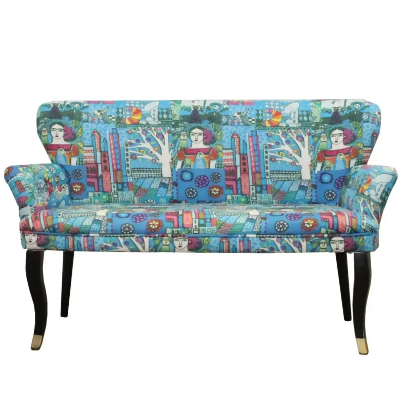 Canapea 2 persoane cocktail Relax textil albastru