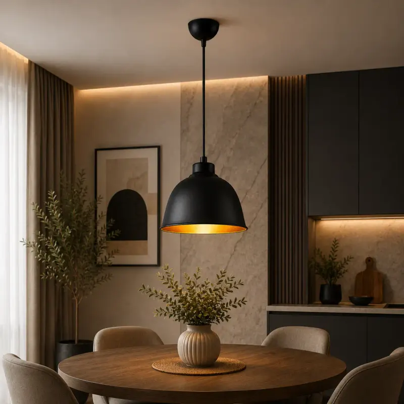 Pendul cu un glob negru-auriu ro11384