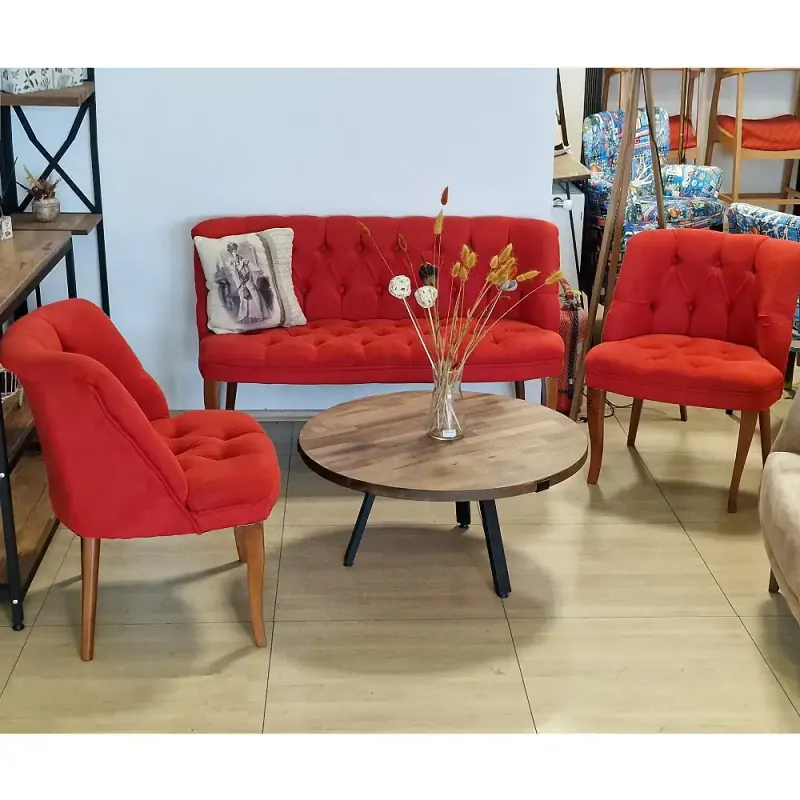 Set canapea 2 locuri cu 2 fotolii, Cafe rosu