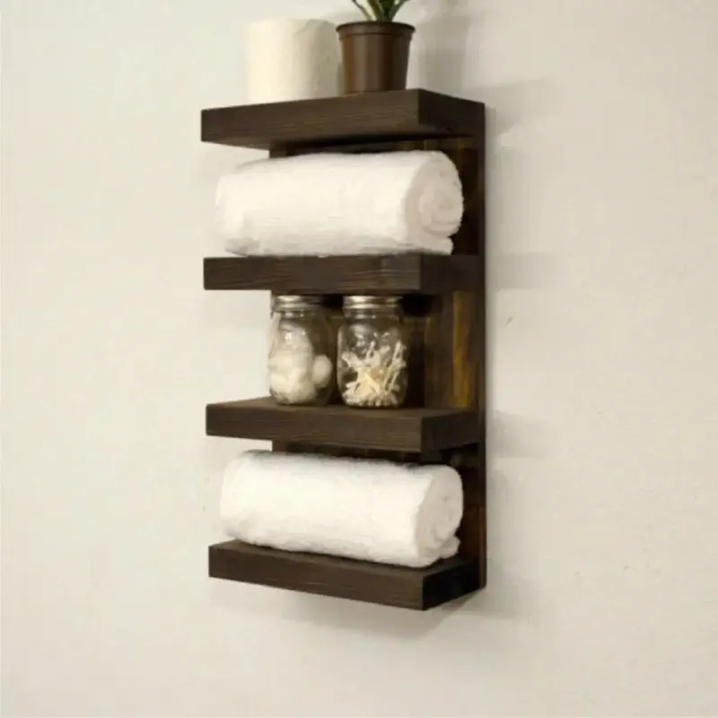 Suport prosop din lemn seria-620 65 x 12 x 20 cm, rustic,30099