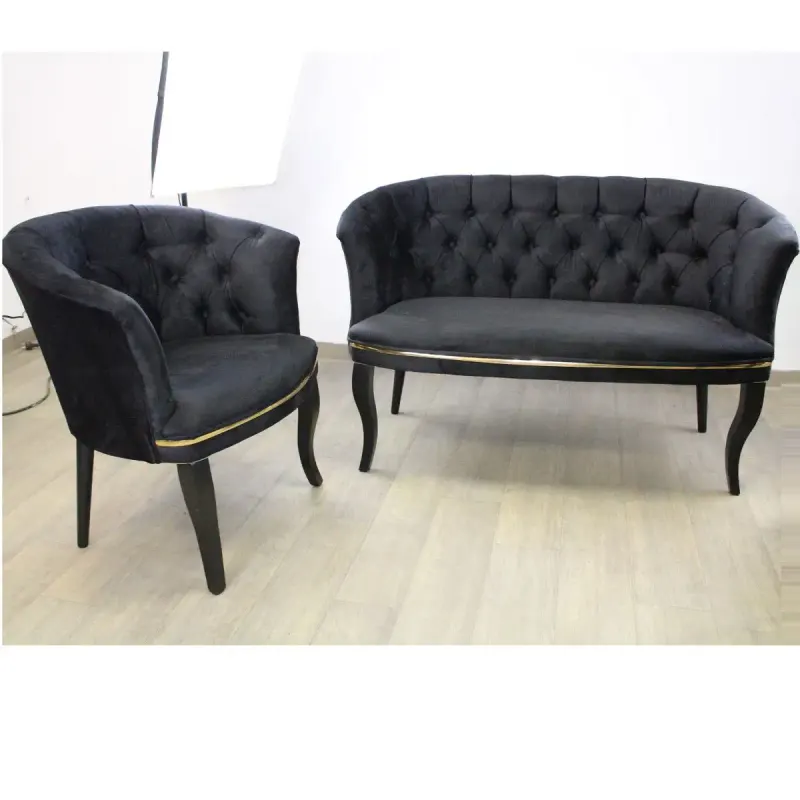 Set canapea Milano Relax 2+1, textil negru