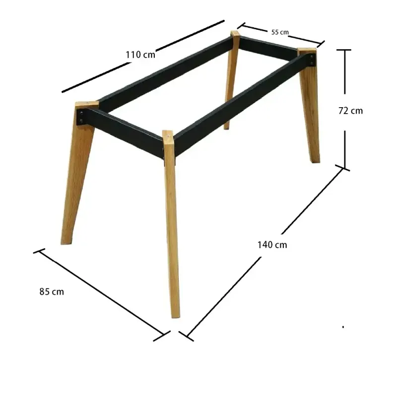 Cadru masa, pentru dining si bucatarie, din metal si lemn 110 cm