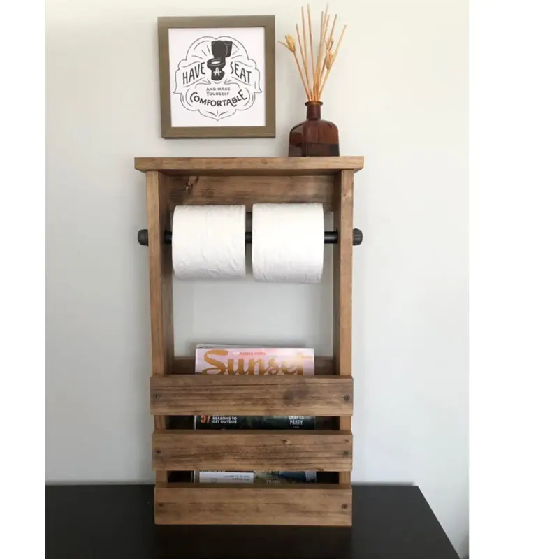 Stand suport toaleta,seria wood, ,lemn natur,700034
