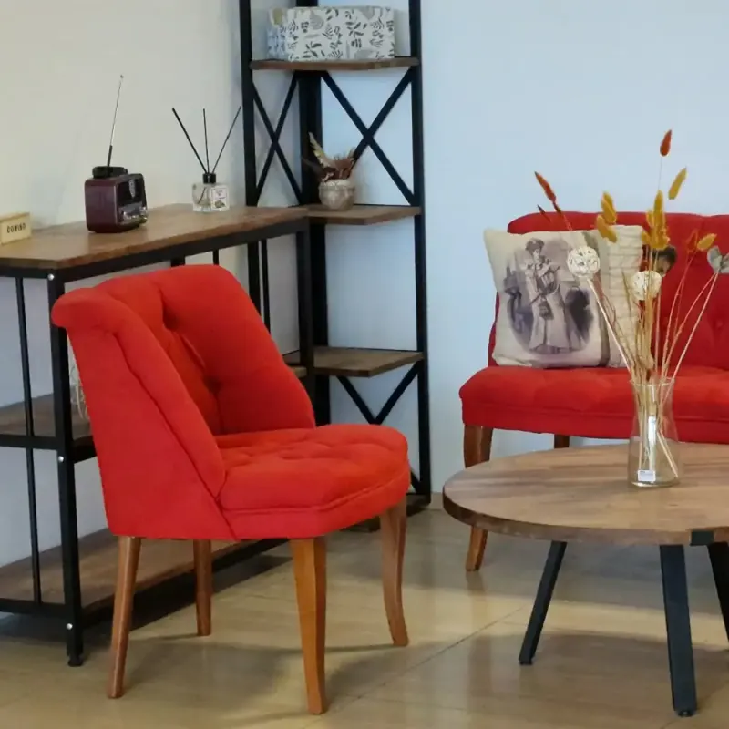 Fotoliu cafea, rosu,