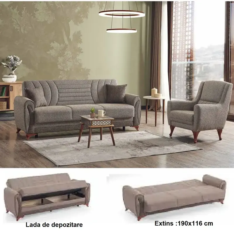 Set canapea cu 2 fotolii Tara