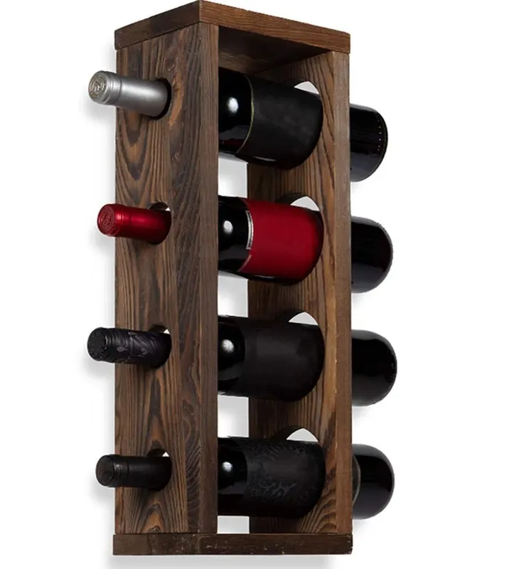 Stand sticle vin din lemn, seria wood, Bar, Natur, 50 x 12 x 17 cm,700153