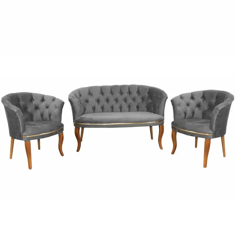 Set canapea si fotolii Milano Relax textil gri