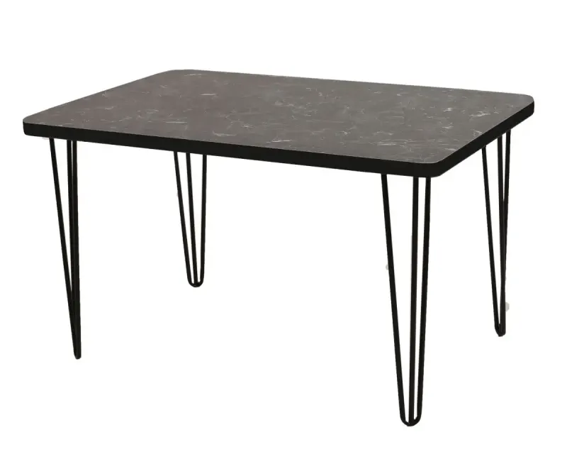 Masa bucatarie aspect marmura, Bety 70 x 110 cm, negru