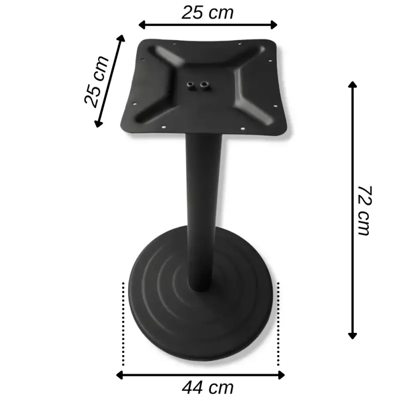 Picioare metalice pentru masa 70x70 cm,negru