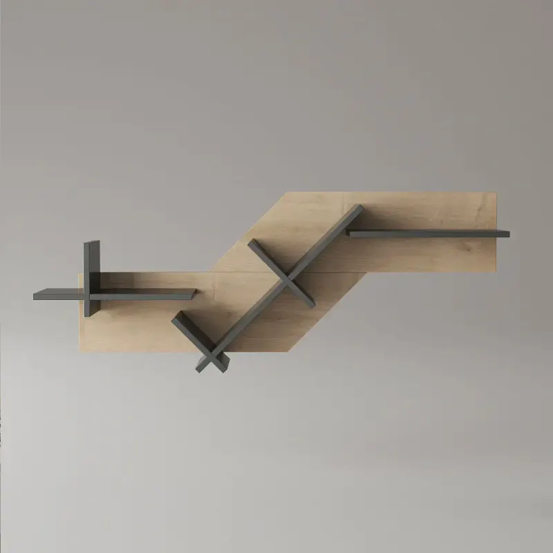 Raft biblioteca Tree 130 x 50 x 22 cm gri-stejar