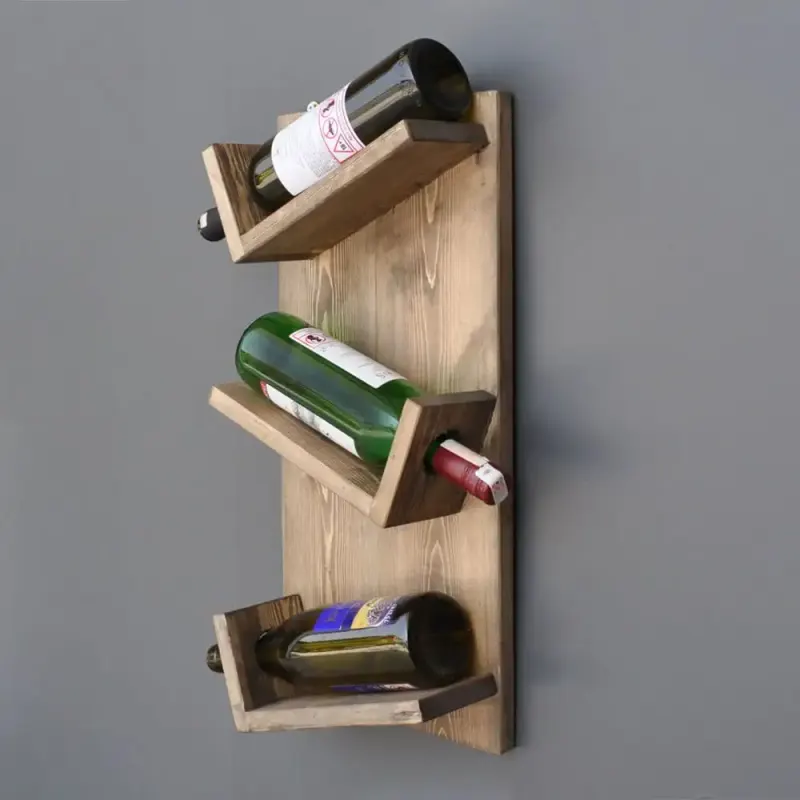 Stand sticle vin din lemn,seria wood, Bar, Natur, 50 x 28 x 11 cm,700138