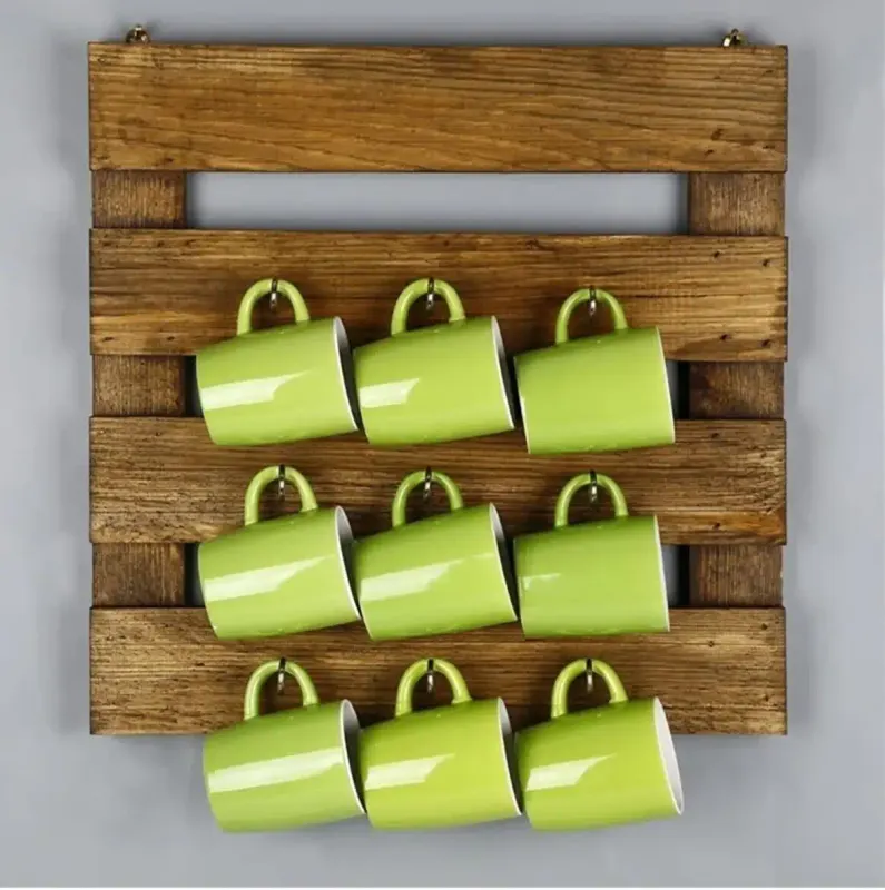 Raft organizator din lemn, seria wood , 45 x 45 x 5 cm,700202