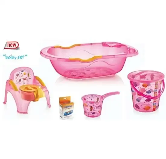 Set baita copii, Baby , cadoul ideal pentru botez, roz, PVC