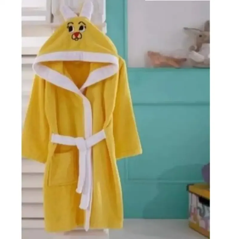 Halate pentru copii din bumbac culoare galben