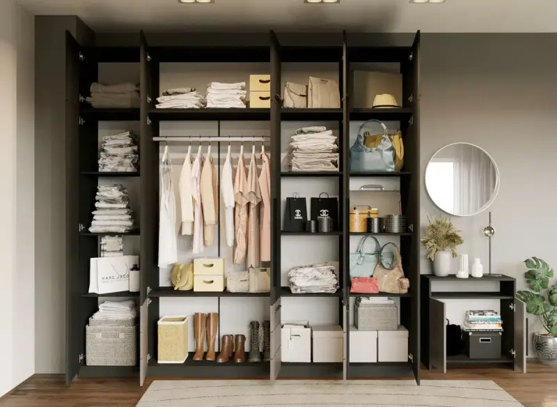Dulap Inalt 2.5m Gri Noce — imaginea 2