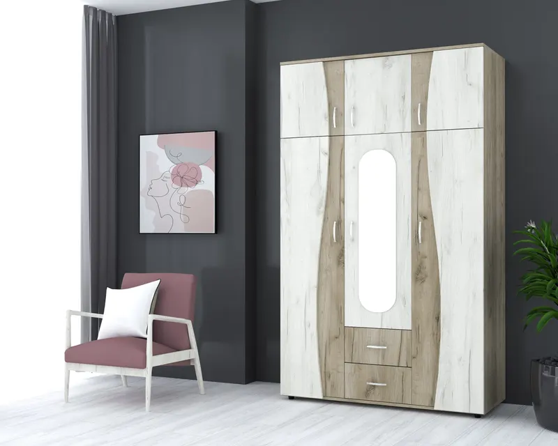 Sifonier 3 usi S, 120 cm Stejar K02/Stejar K01