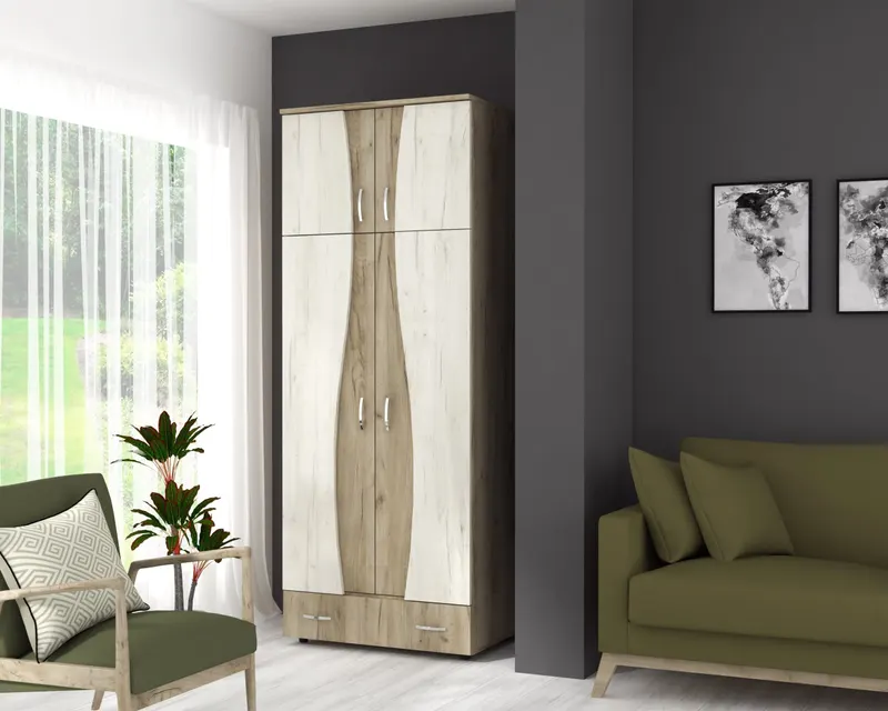 Sifonier 2 usi S, 90 cm Stejar K02/Stejar K01