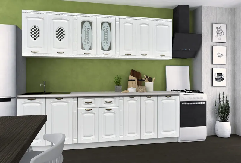 Bucatarie Katy 2 MDF, 260 cm, Alb