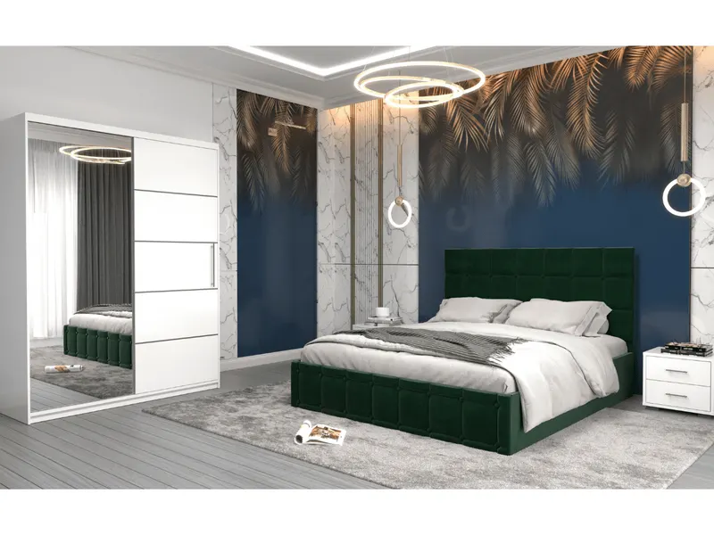 Set dormitor Royal, Alb/Verde