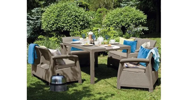 Set mobilier de gradina Corfu II Fiesta, cappuccino/gri-nisipiu — imaginea 3