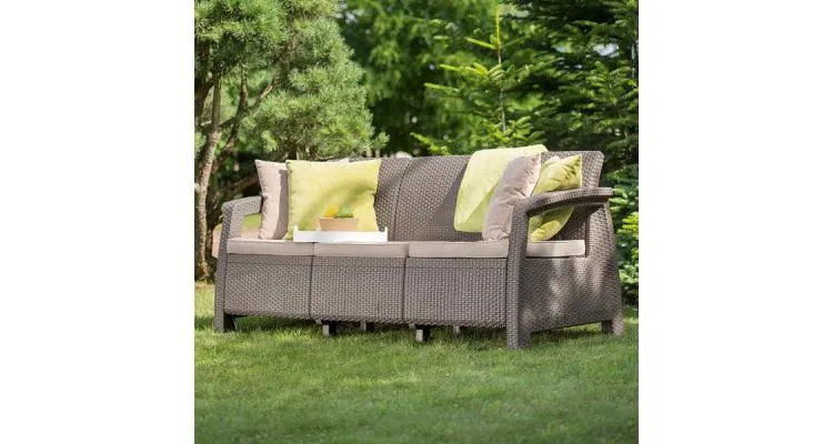 Canapea exterior Corfu II Max Love - Cappuccino Gri nisipiu — imaginea 2