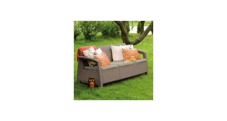 Canapea exterior Corfu II Max Love - Cappuccino Gri nisipiu — imaginea 3