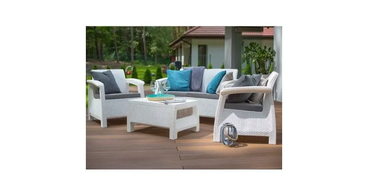 Set mobilier de gradina Corfu alb-gri — imaginea 2