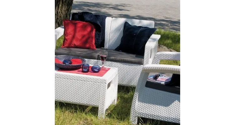 Set mobilier de gradina Corfu alb-gri — imaginea 5