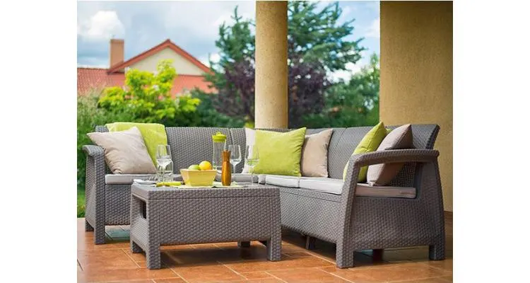 Set mobilier de gradina cu coltar - Corfu II Relax Capuccino Gri-nisipiu — imaginea 4