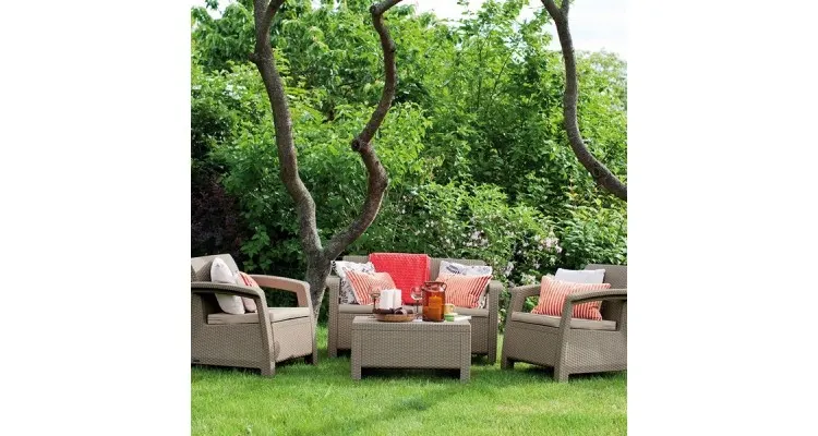 Set mobilier de gradina Corfu Cappuccino/Gri-nisipiu — imaginea 2