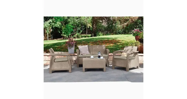 Set mobilier de gradina Corfu Cappuccino/Gri-nisipiu — imaginea 3