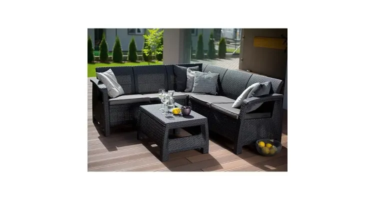 Set de gradina cu coltar - Corfu II Relax Grafit/ Gri-rece — imaginea 2
