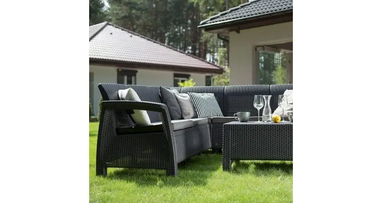 Set de gradina cu coltar - Corfu II Relax Grafit/ Gri-rece — imaginea 4